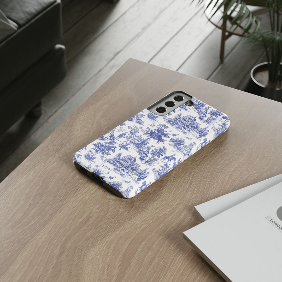 Personalized Custom French Toile Tough Cute Phone Case For Apple iPhone 18, 17, 16, 15 14, Pro Max, Samsung Galaxy S26, S25, S24 Plus Ultra