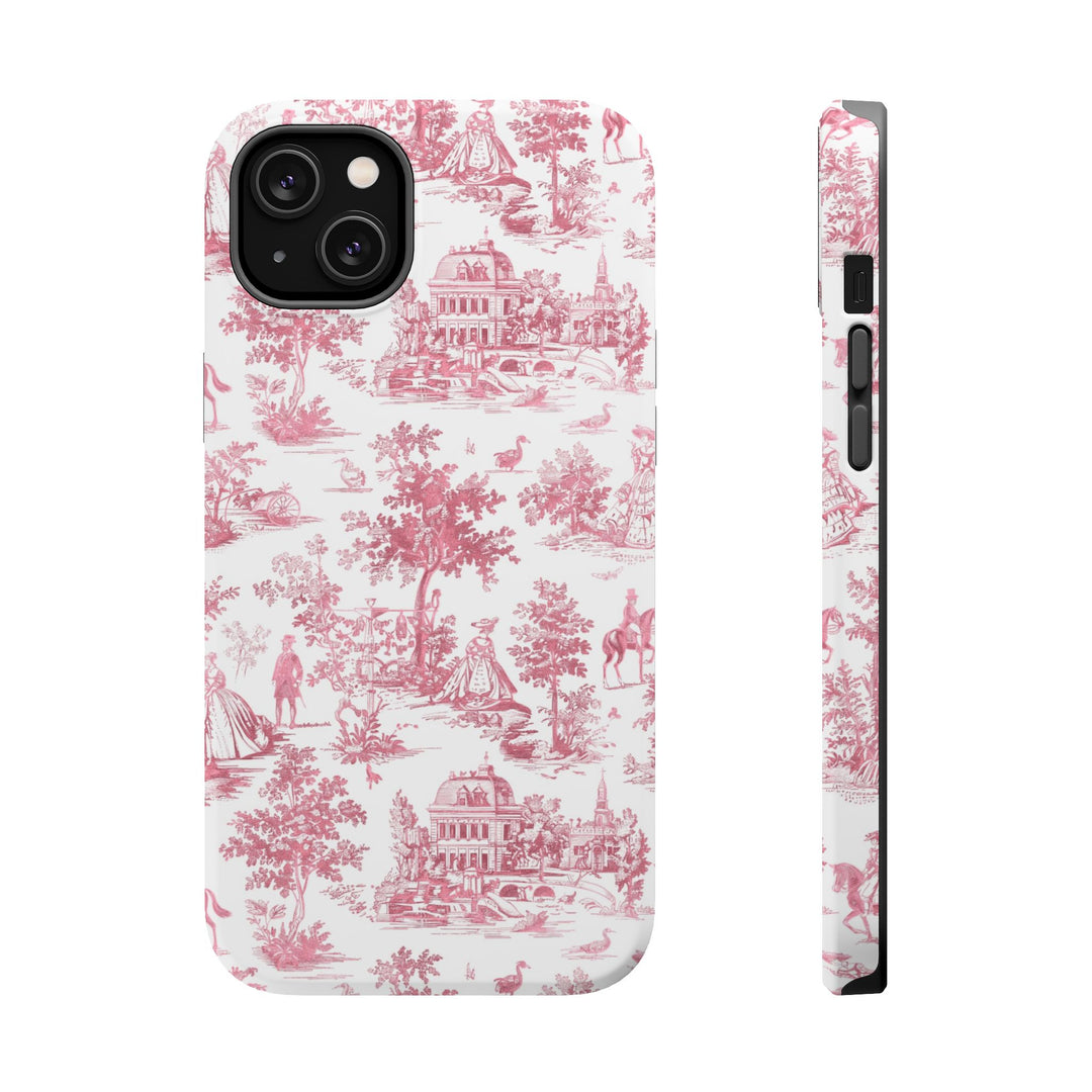 French Pink Toile Magsafe Cute Phone Case for Iphone Gift for Her, iPhone 16 Case | iPhone 15 Pro Max Case, Iphone 14, Iphone 14 Pro Max, Iphone 13, Iphone 12 - Studio40ParkLane
