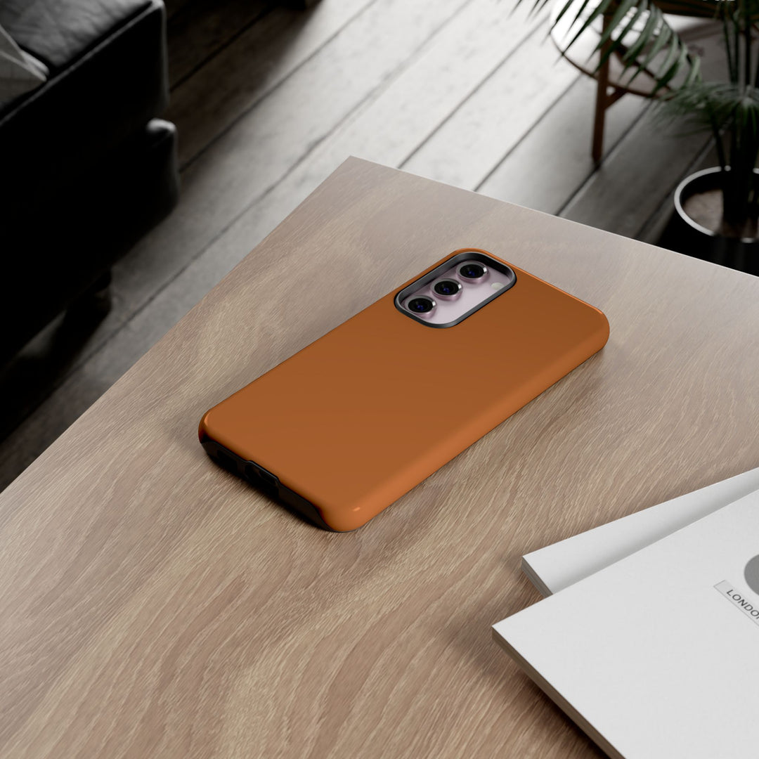 Premium Tough Rusty Brown Orange Gift for Her Cute Phone Cases for Samsung S25 S24, S23, S22, S21, Iphone, 16, 15, 14, 13 Pro Max Ultra - Studio40ParkLane
