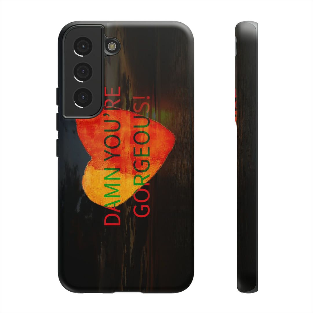 Cute Samsung Phone Case | Aesthetic Samsung Phone Case | Sunset Heart | Galaxy S23, S22, S21, S20 | Luxury Double Layer | Cool - Studio40ParkLane