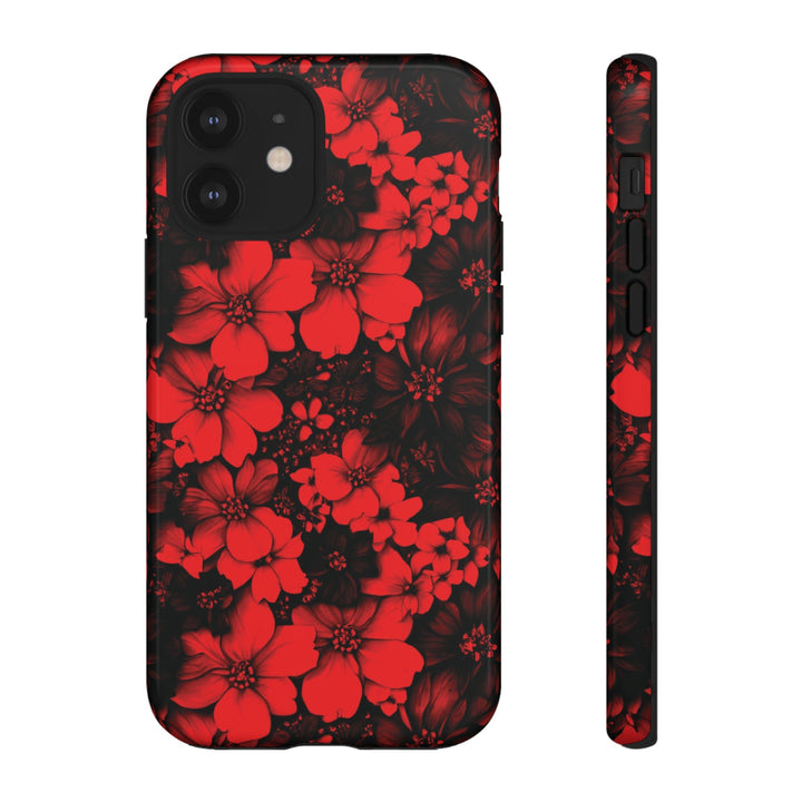 Cute IPhone Case | Red Black Flowers, iPhone 15 Case | iPhone 15 Pro Case, Iphone 14 Case, Iphone 14 Pro Max Case, Protective Iphone Case - Studio40ParkLane