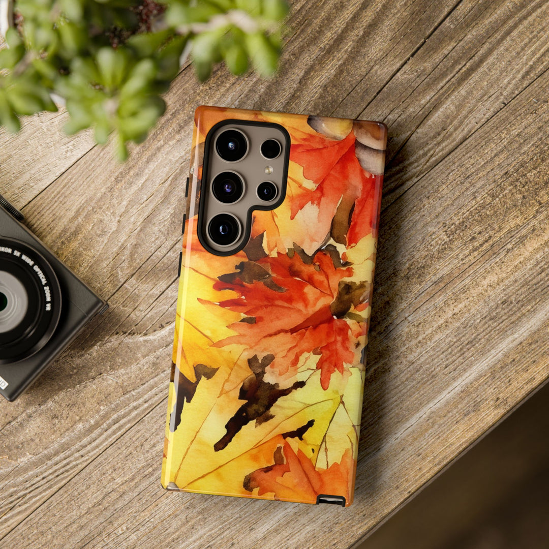 Impact Resistant, Fall Leaves, Cute Phone Cases for Samsung S24, S23, S22, S21, IPhone 15 pro Iphone 14 pro Iphone 13 IPhone 12 Iphone 11 - Studio40ParkLane