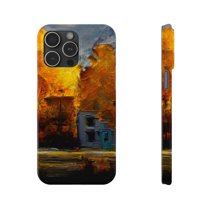 Slim Cute Phone Cases for Iphone - | iPhone 15 Case | iPhone 15 Pro Max Case, Iphone 14 Case, Iphone 14 Pro Max, Iphone 13, Fall Leaves Oil Paint Effect - Studio40ParkLane