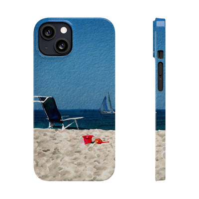 Slim Cute Phone Cases for Iphone - | iPhone 15 Case | iPhone 15 Pro Max Case, Iphone 14 Case, Iphone 14 Pro Max, Iphone 13, Summer Beach Chair Watercolor