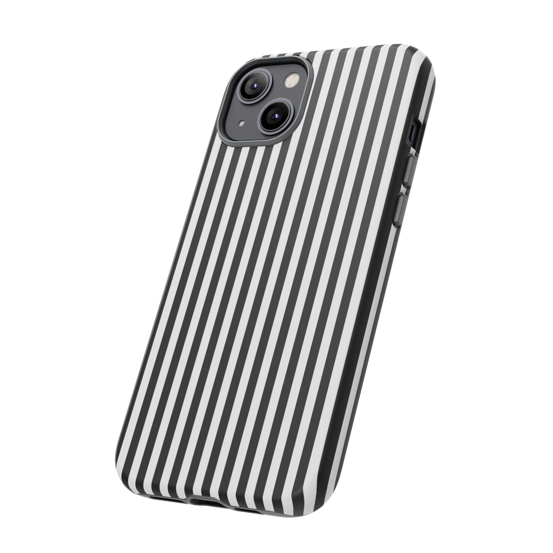 Tough Premium Black White Stripes Phone Case Gift for Her - For Apple iPhone 16 Pro Max 16e iPhone 15 Pro iPhone Iphone 14 Plus 13 Pro 12 SE XR - Studio40ParkLane