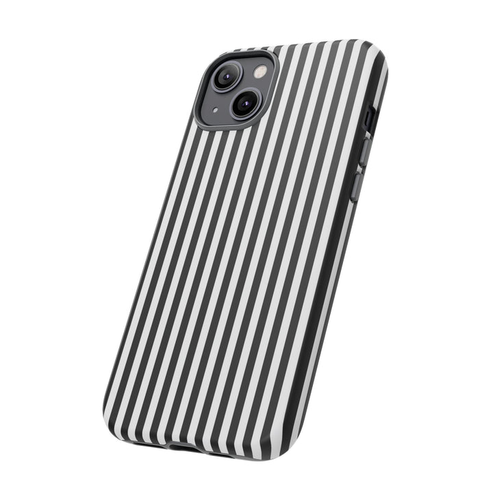 Tough Premium Black White Stripes Phone Case Gift for Her - For Apple iPhone 16 Pro Max 16e iPhone 15 Pro iPhone Iphone 14 Plus 13 Pro 12 SE XR - Studio40ParkLane