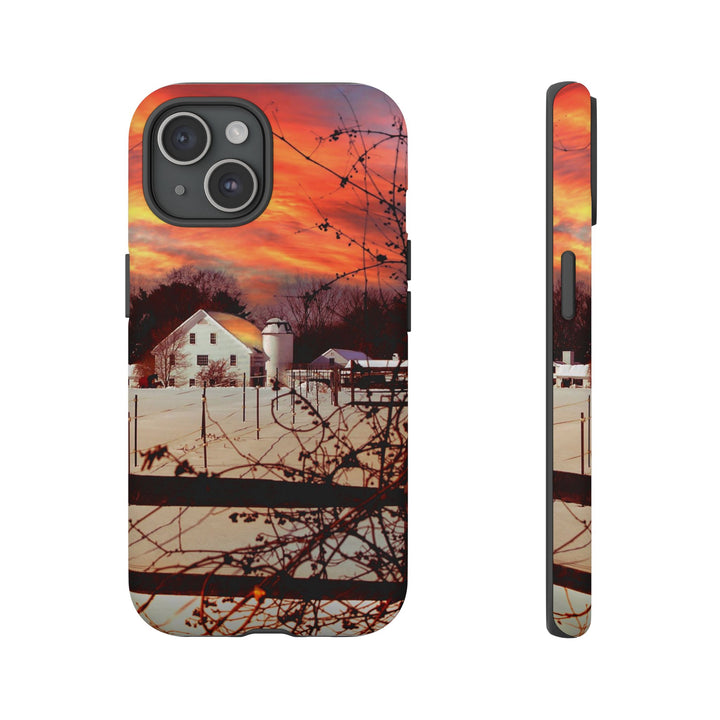 Impact Resistant, Winter Sunset Cute Phone Cases for Samsung S24, S23, S22, S21, IPhone 15 pro Iphone 14 pro Iphone 13 IPhone 12 Iphone 11 - Studio40ParkLane