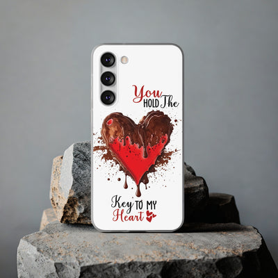 Cute Flexi Samsung Phone Cases, Valentine Heart Chocolate Galaxy S23 Phone Case, Samsung S22 Case, Samsung S21 Case, S20 Plus