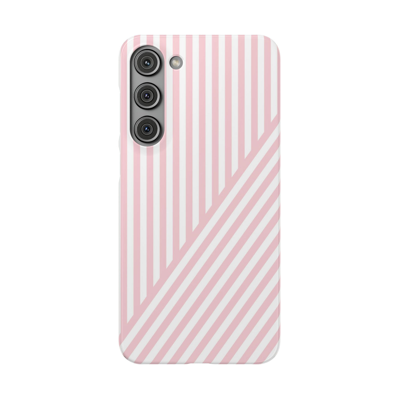Aesthetic Sweet Pink Stripes Cute Phone Case Sleek Snap - For iPhone 17 Pro Max iPhone 16 Pro iPhone 15 Iphone 14 Plus 13 Pro 12 11 10 Gift