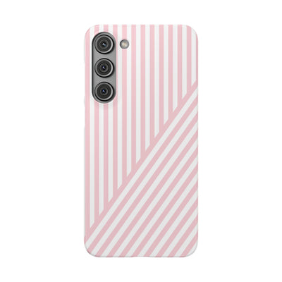 Aesthetic Sweet Pink Stripes Cute Phone Case Sleek Snap - For iPhone 17 Pro Max iPhone 16 Pro iPhone 15 Iphone 14 Plus 13 Pro 12 11 10 Gift