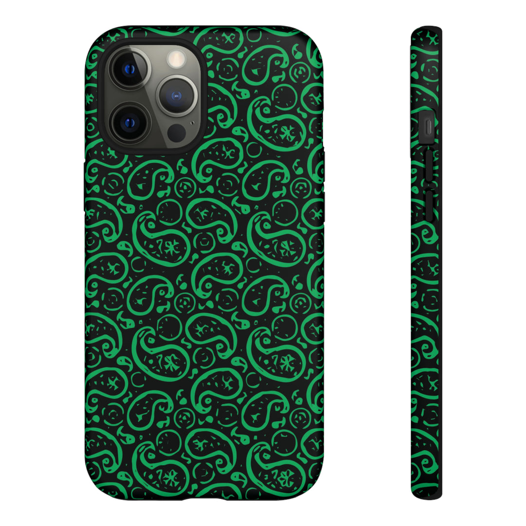 Cute IPhone Case | iPhone 15 Case | iPhone 15 Pro Max Case, Iphone 14 Case, Iphone 14 Pro Max Case IPhone Case for Art Lovers, Paisley Green - Studio40ParkLane