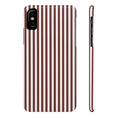 Slim Chocolate Brown Striped Cute Phone Case for Iphone 16 - | iPhone 15 Pro Max Case | iPhone 14 Case Iphone 13 12 11 10 9 8 7 Gift for Her - Studio40ParkLane