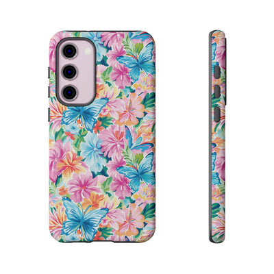Premium Tough Butterflies Flowers Cute Phone Cases for Samsung S24, S23, S22, S21, S20, Plus and Ultra, Iphone 16 Pro Max,15, 14, 13, 12, 11, 10