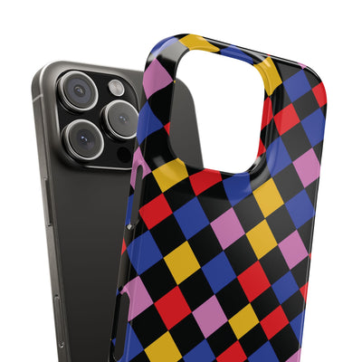 Colorful Checkerboard Cute Phone Case - Sleek Snap - for iPhone 16 15 14 13 12 11 Max Pro Plus Samsung Galaxy S24 S23 S22 S21 S20 Plus Ultra - Studio40ParkLane
