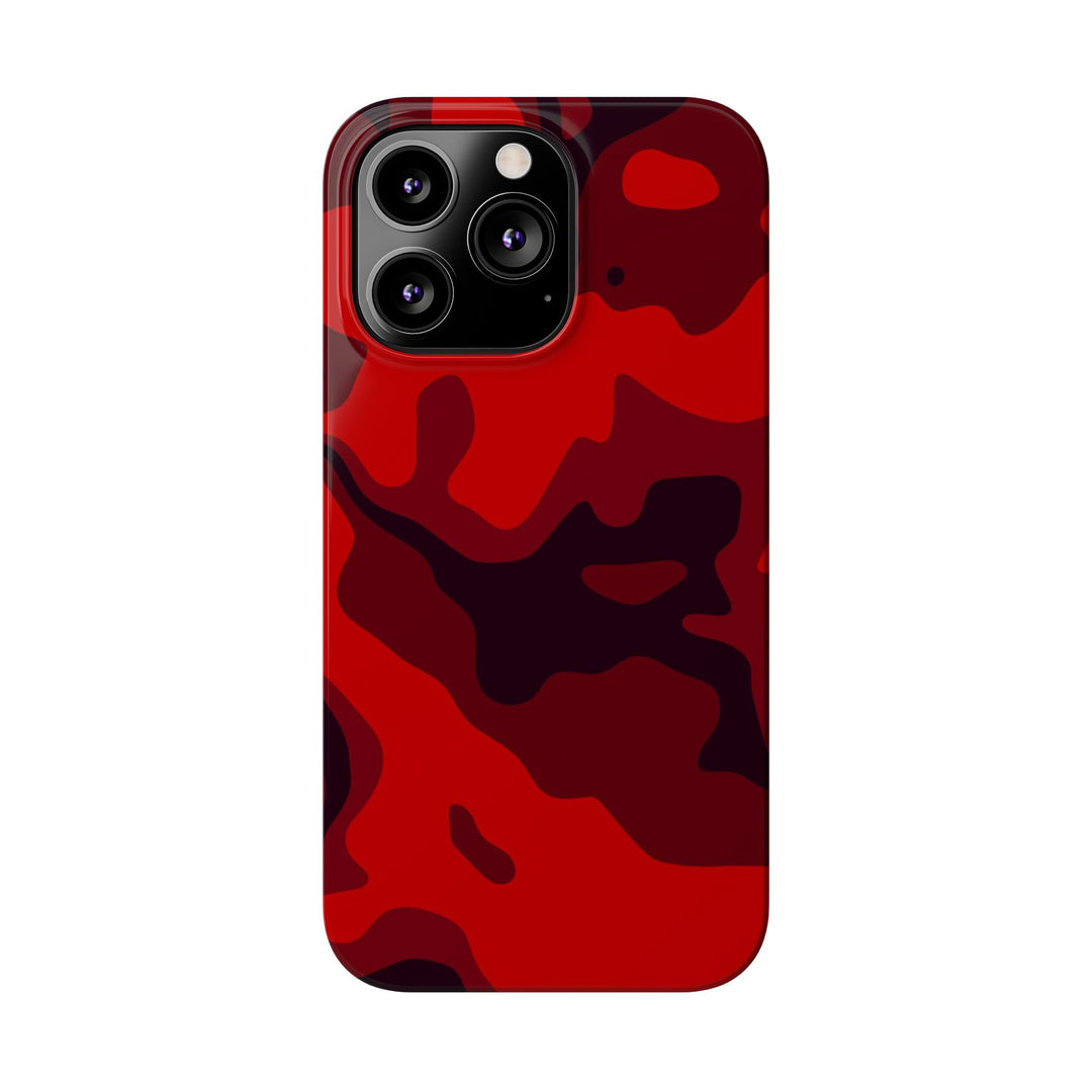 Slim Cute Phone Cases for Iphone - | iPhone 15 Case | iPhone 15 Pro Max Case, Iphone 14 Case, Iphone 14 Pro Max, Iphone 13, Red Camo Camouflage - Studio40ParkLane