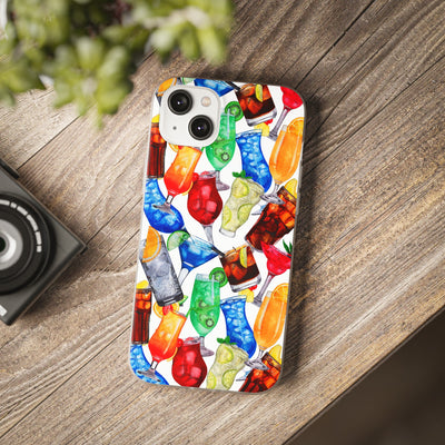 Cute Flexi Phone Cases, For Iphones and Samsung Galaxy Phones, Tropical Summer Fruit Cocktails, Galaxy S23 Phone Case, Samsung S22 Case, Samsung S21, Iphone 15, Iphone 14, Iphone 13