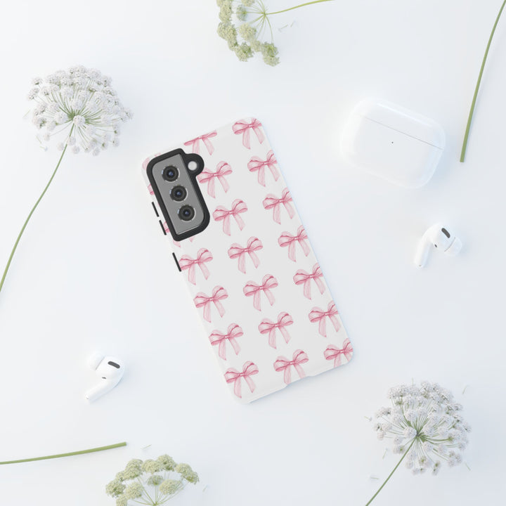 Pink Bows Cute Phone Case, for IPhone 16 Pro Max | Iphone 15, Iphone 14, IPhone 13 Case, 11 8 7, Samsung Galaxy S24, S23, S22, S21, 2 Layer Protection - Studio40ParkLane