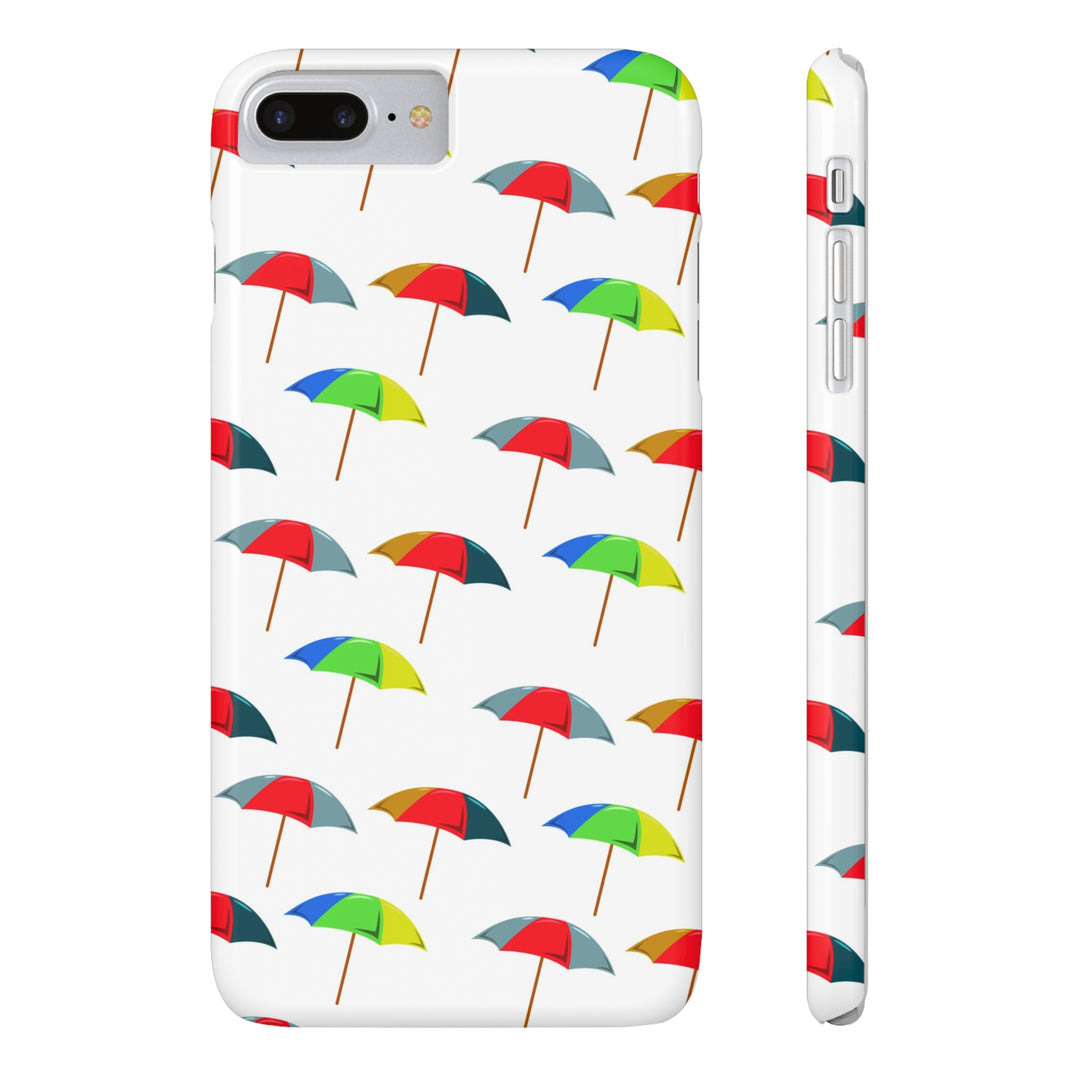 Slim Cute Phone Cases for Iphone - | iPhone 15 Case | iPhone 15 Pro Max Case, Iphone 14 Case, Iphone 14 Pro Max, Iphone 13, Colorful Beach Parasol - Studio40ParkLane