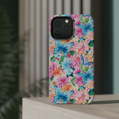 Butterflies Flowers Magsafe Cute Phone Case for Iphone Gift for Her, iPhone 16 Case iPhone 15 Pro Max Case, Iphone 14, Iphone 14 Pro Max, 13, 12