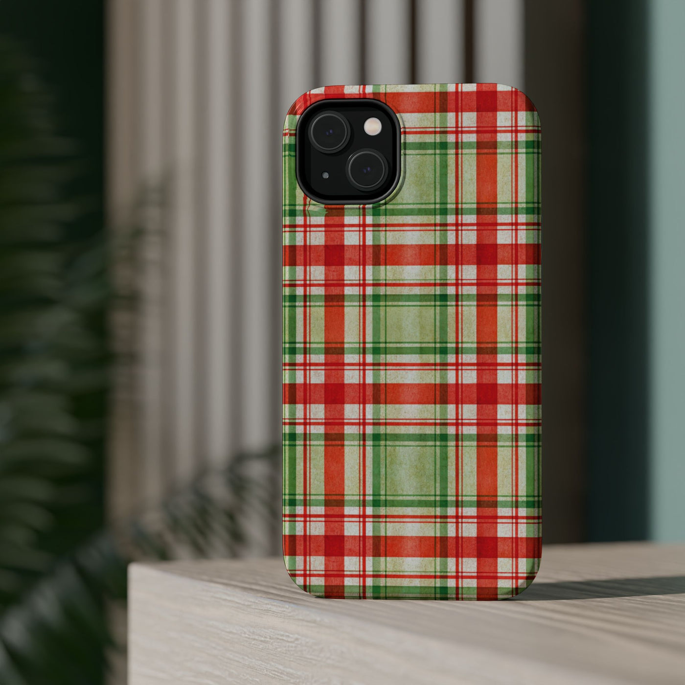 Aesthetic Tough Magsafe Red Green Checkered Phone Case - For iPhone 17 Pro Max iPhone 16 Pro iPhone 15 Iphone 14 Plus 13 Pro 12 11 10 - Studio40ParkLane