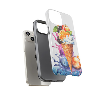 Impact Resistant, Summer Ice Cream Cone, Cute Phone Cases for Samsung S24, S23, S22, S21, IPhone 15 pro Iphone 14 pro Iphone 13 IPhone 12 Iphone 11