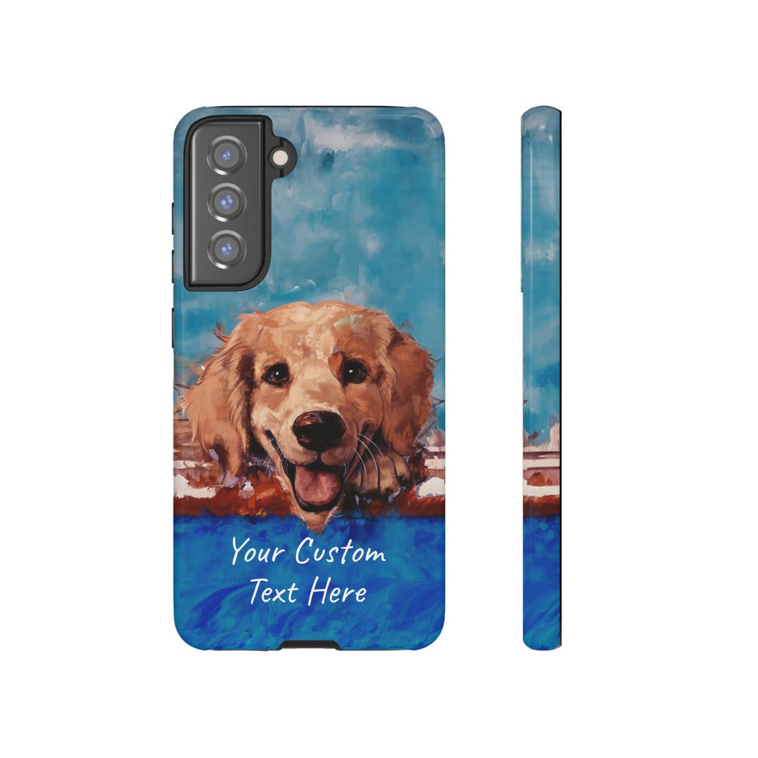 Personalize this Cute Samsung Phone Case | Golden Retriever Dog Samsung Phone Case | Galaxy S23, S22, S21, S20 | Personalized Samsung Cases - Studio40ParkLane