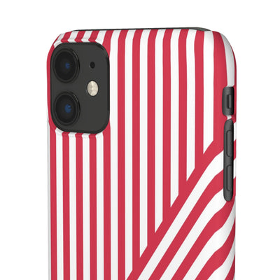 Aesthetic Winterberry Red Stripes Cute Phone Case Sleek Snap - For iPhone 17 Pro Max iPhone 16 Pro iPhone 15 Iphone 14 Plus 13 Pro 12 11 10 Gift - Studio40ParkLane