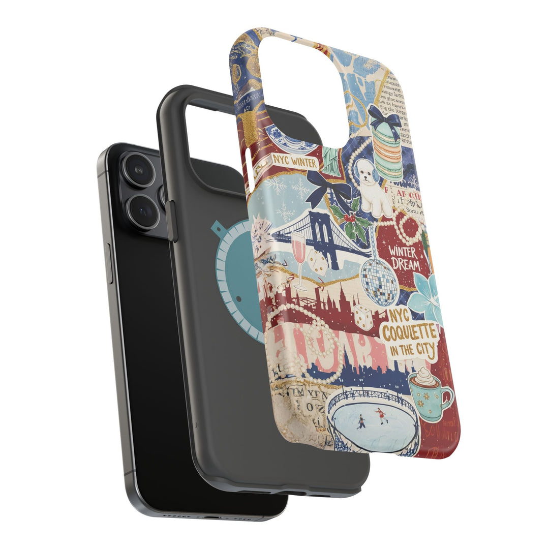 New York Winter Coquette Collage Tough Magsafe Cute Phone Cases for Iphone | iPhone 17 Pro Max Case, Iphone 16, Iphone 15 14 13 12 11 10 9