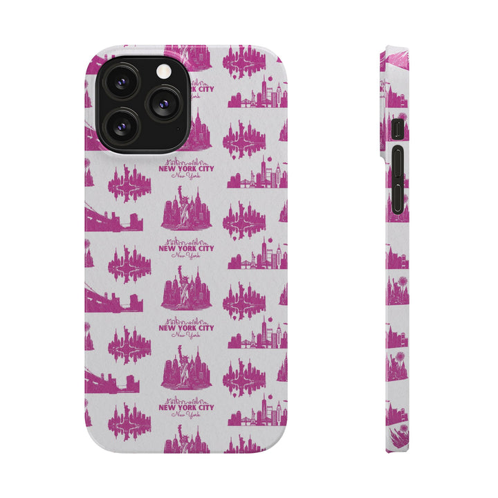 Slim New York Skyline Pink Collage Coquette Gift for Her Cute Phone Cases for Iphone 16 Pro Max | iPhone 15 Case | iPhone 15 Pro Max Case, Iphone 14, Iphone 14 Pro Max, Iphone 13 12 11 8 7 - Studio40ParkLane