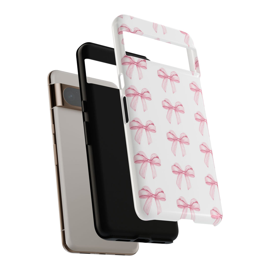 Pink Bows Cute Phone Case, for IPhone 16 Pro Max | Iphone 15, Iphone 14, IPhone 13 Case, 11 8 7, Samsung Galaxy S24, S23, S22, S21, 2 Layer Protection - Studio40ParkLane