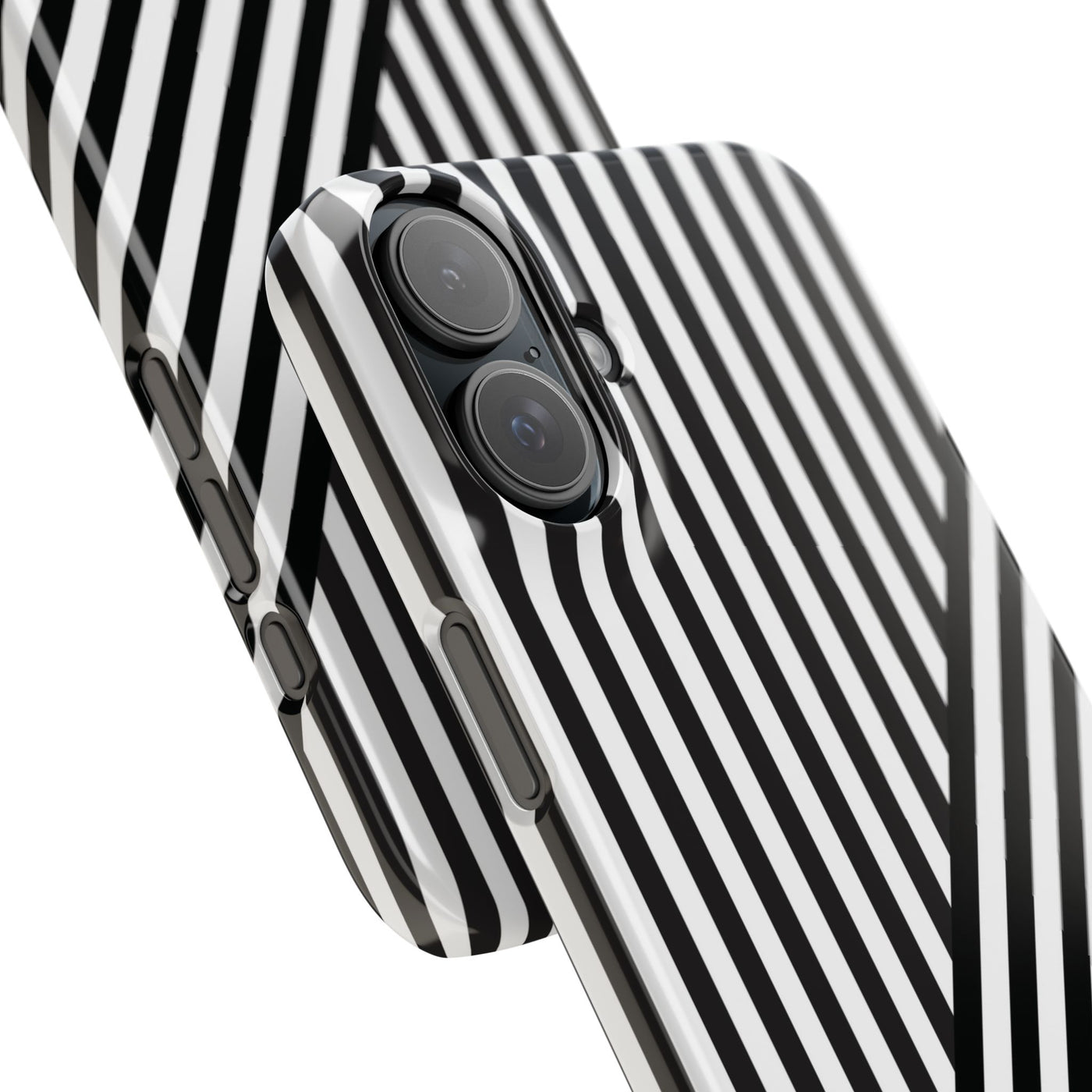 Aesthetic Black White Stripes Cute Phone Case Sleek Snap - For iPhone 17 Pro Max iPhone 16 Pro iPhone 15 Iphone 14 Plus 13 Pro 12 11 10 Gift - Studio40ParkLane