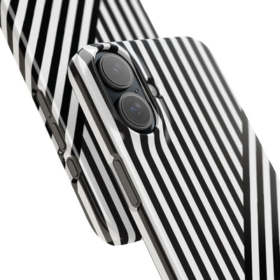 Aesthetic Black White Stripes Cute Phone Case Sleek Snap - For iPhone 17 Pro Max iPhone 16 Pro iPhone 15 Iphone 14 Plus 13 Pro 12 11 10 Gift - Studio40ParkLane