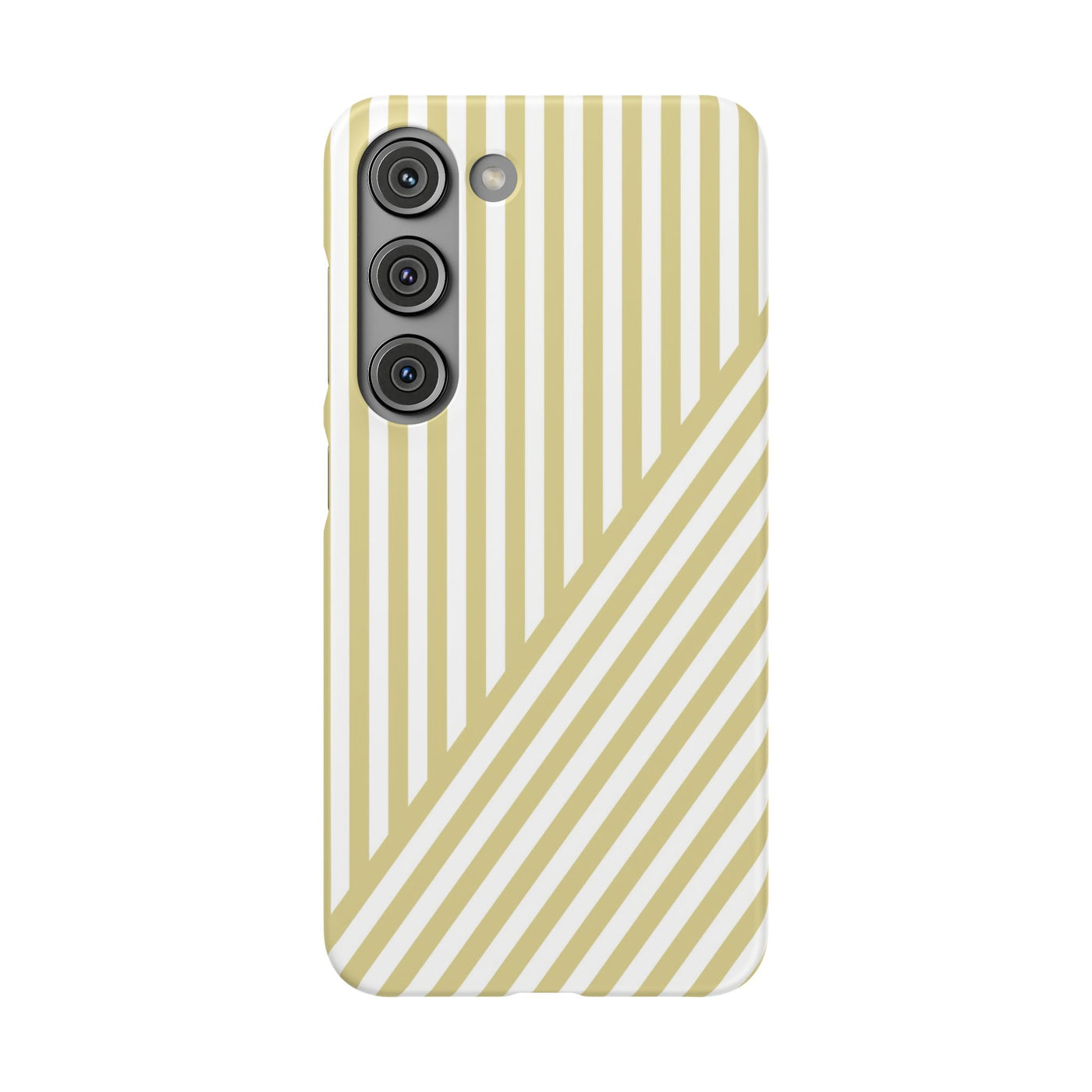 Aesthetic Yellow Beige Stripes Cute Phone Case Sleek Snap - For iPhone 17 Pro Max iPhone 16 Pro iPhone 15 Iphone 14 Plus 13 Pro 12 11 10 Gift