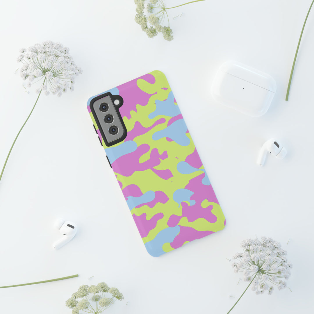 Cute Phone Case | Aesthetic Phone Cases| for Galaxy S23, S22, S21, S20 | Blue Pink Camouflage, Protective Phone Case - Studio40ParkLane