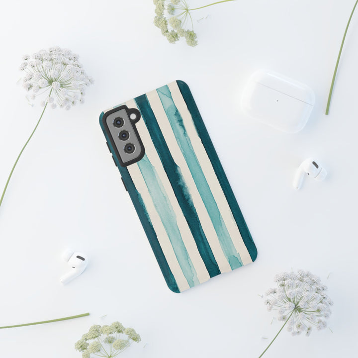 Tough Cute Green Stripes Phone Case, for IPhone 17 Pro Max | Iphone 17 Air, Iphone 16, IPhone 15, 14 13 12, Samsung Galaxy S26, S25, S24, S23