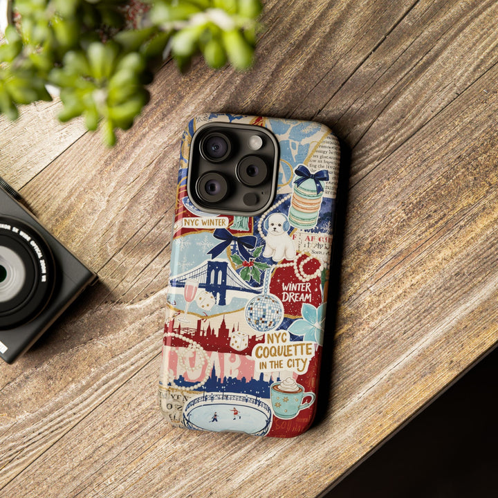 New York Winter Coquette Collage Tough Premium Phone Case - For iPhone 17 Pro Max iPhone 16 Pro iPhone 15 Iphone 14 Plus 13 Pro 12 11 10 XR