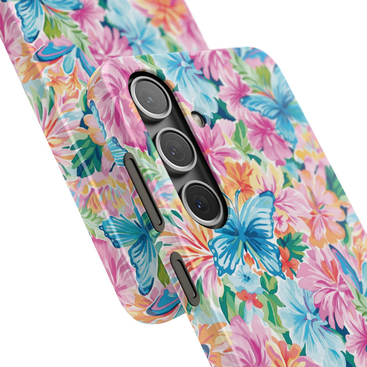 Sleek Snap Butterflies Flowers Cute Phone Case for iPhone 16 15 14 13 12 11 X Xs Max Xr Pro Plus Samsung Galaxy S24 S23 S22 S21 S20 Ultra