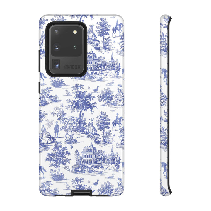 French Toile Blue Coquette Tough Phone Case - For iPhone 17 Pro Max iPhone 16 Pro Case iPhone Iphone 15 Case 14 13 12 11 Cute Phone Case - Studio40ParkLane