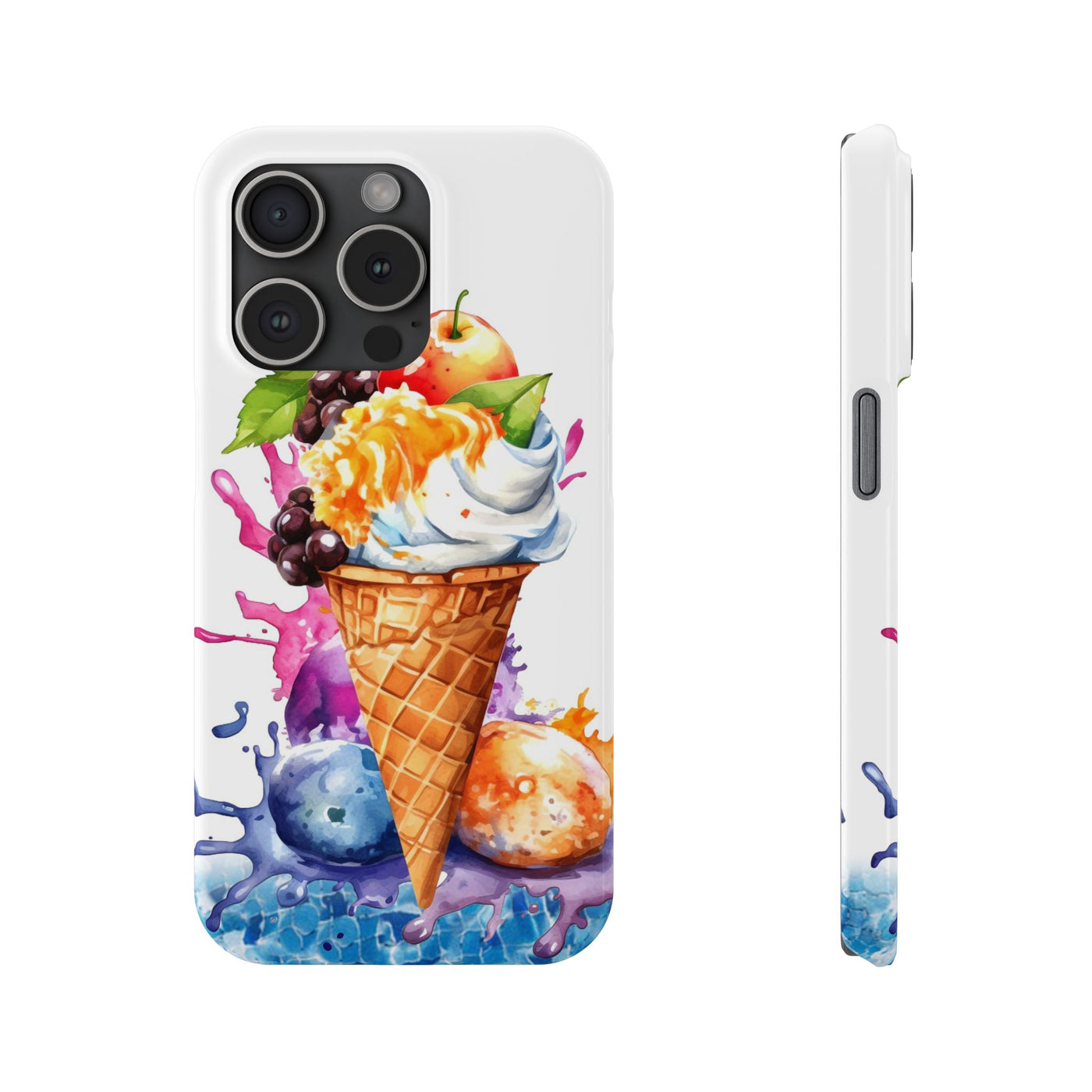 Summer Ice Cream Cone Slim Cute Phone Cases for Iphone  | iPhone 15 Case | iPhone 15 Pro Max Case, Iphone 14, Iphone 14 Pro Max, Iphone 13