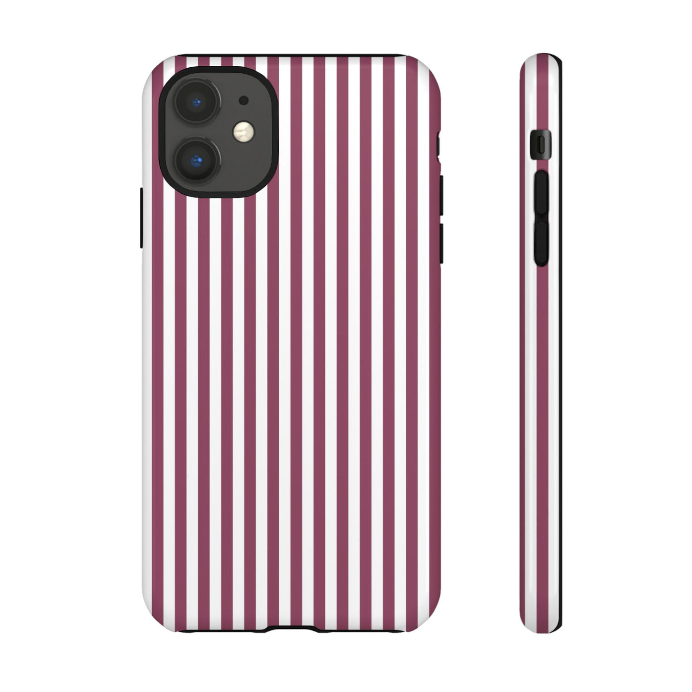 Tough Premium Old Claret Stripes Phone Case Gift for Her - For Apple iPhone 16 Pro Max 16e iPhone 15 Pro iPhone Iphone 14 Plus 13 Pro 12 SE XR - Studio40ParkLane