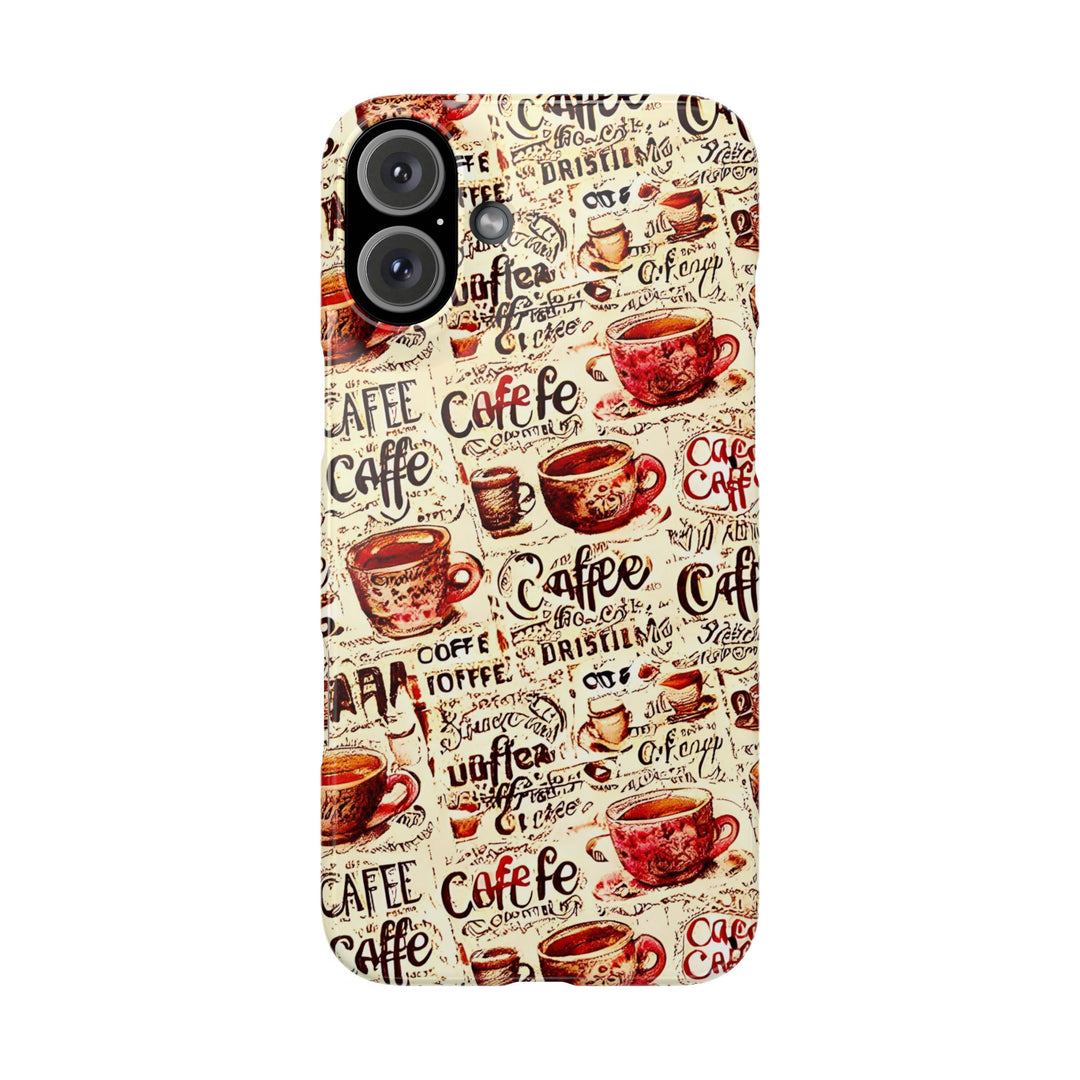 Slim Cute Phone Cases for Iphone - | iPhone 15 Case | iPhone 15 Pro Max Case, Iphone 14 Case, Iphone 14 Pro Max, Iphone 13, Paris Coffee Cup - Studio40ParkLane