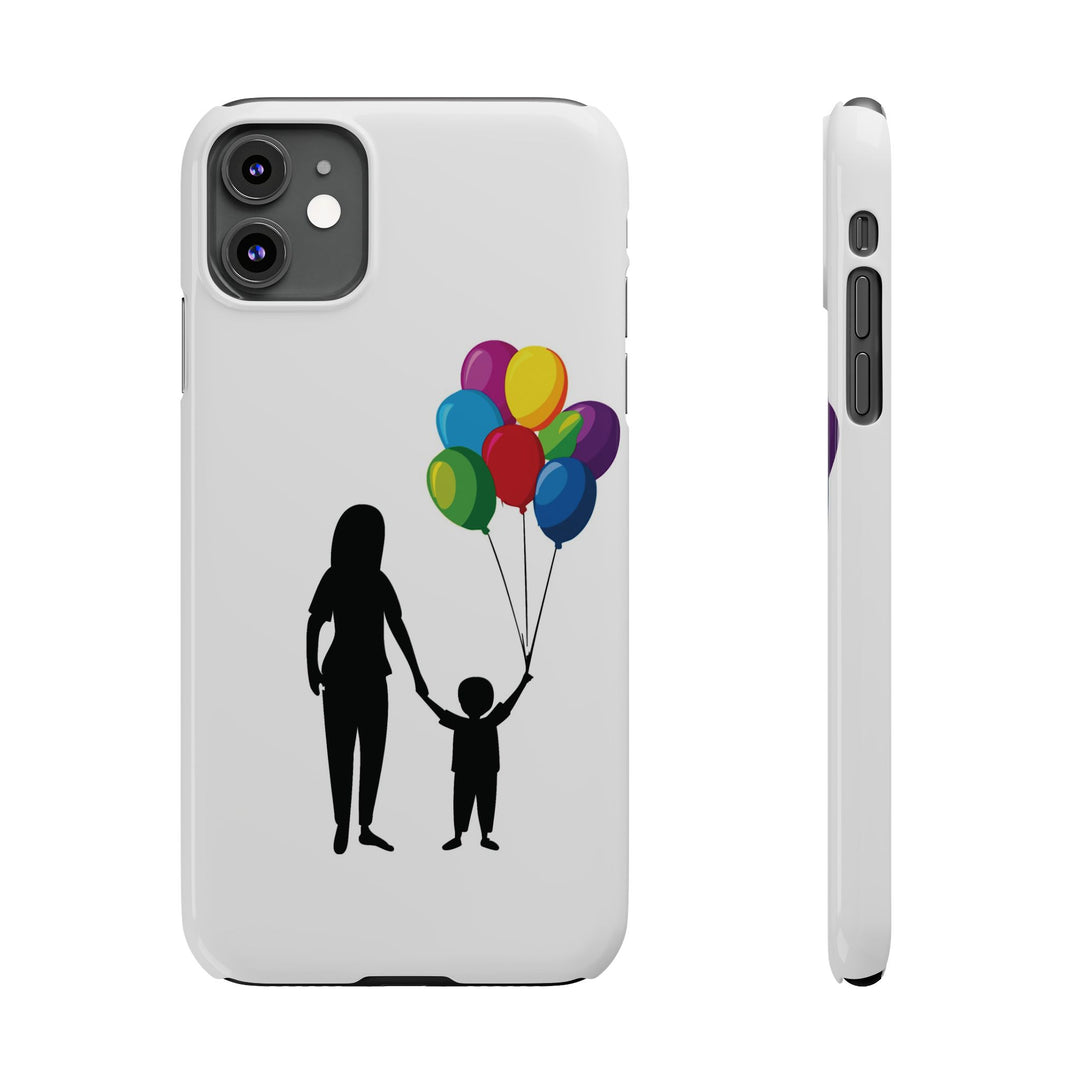 Slim Mother Child Balloons Gift for Her Cute Phone Cases for Iphone 16 Pro Max | iPhone 15 Case | iPhone 15 Pro Max Case, Iphone 14, 13, 12, 11, 10, 8, 7 - Studio40ParkLane