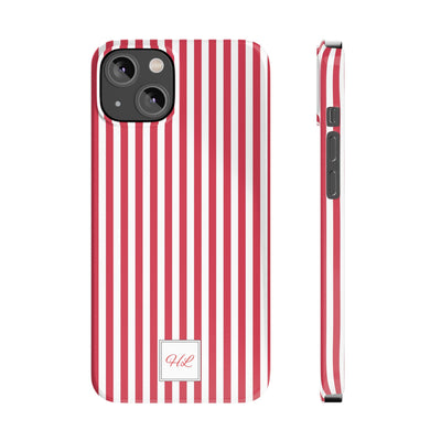 Slim Custom Personalized Winterberry Red Striped Phone Case for Iphone 17 - | iPhone 16 Pro Max Case | iPhone 15 Case Iphone 14 13 12 11 10 9 8 - Studio40ParkLane