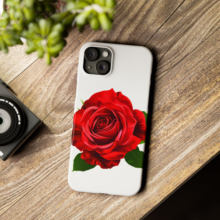 Slim Red Rose Flowers Gift for Her Cute Phone Cases for Iphone 16 Pro Max | iPhone 15 Case | iPhone 15 Pro Max Case, Iphone 14, Iphone 14 Pro Max, Iphone 13 12 11 8 7 - Studio40ParkLane