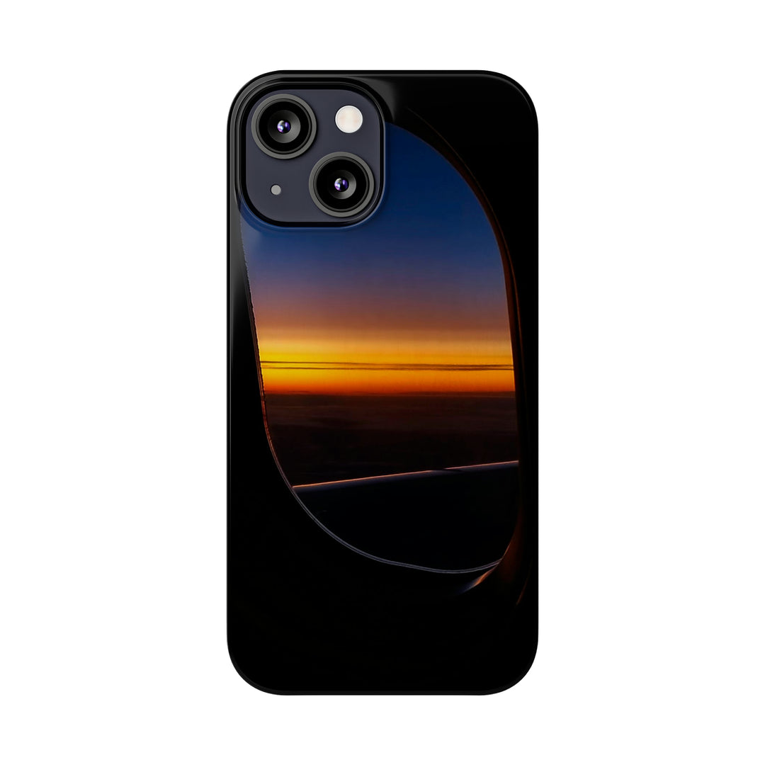 Slim Cute Phone Cases for Iphone - | iPhone 15 Case | iPhone 15 Pro Max Case, Iphone 14 Case, Iphone 14 Pro Max, Iphone 13, Airplane Window Sunset - Studio40ParkLane
