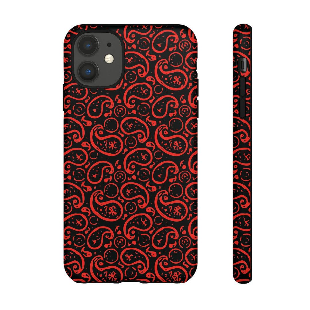 Cute IPhone Case | iPhone 15 Case | iPhone 15 Pro Max Case, Iphone 14 Case, Iphone 14 Pro Max Case IPhone Case for Art Lovers, Paisley Red - Studio40ParkLane