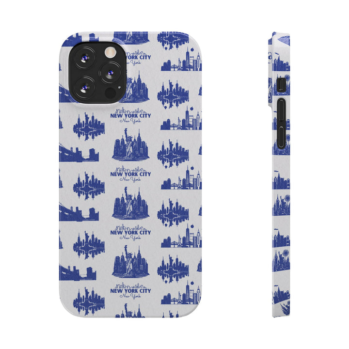 Slim New York Skyline Blue Collage Coquette Gift for Her Cute Phone Cases for Iphone 16 Pro Max | iPhone 15 Case | iPhone 15 Pro Max Case, Iphone 14, Iphone 14 Pro Max, Iphone 13 12 11 8 7 - Studio40ParkLane