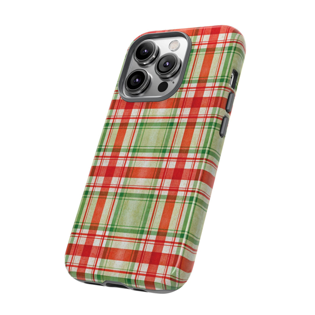 Aesthetic Tough Red Green Checkered Premium Phone Case - For iPhone 17 Pro Max iPhone 16 Pro iPhone 15 Iphone 14 Plus 13 Pro 12 11 10 XR XS - Studio40ParkLane