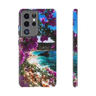 Impact Resistant, Bougainvillea Seaview, Cute Phone Cases for Samsung S24, S23, S22, S21, IPhone 15 pro Iphone 14 pro Iphone 13 IPhone 12 Iphone 11