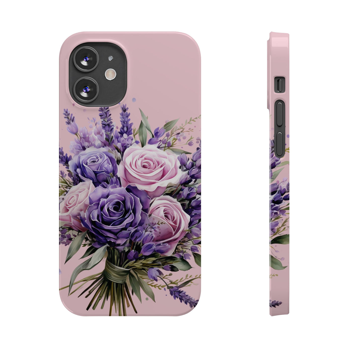 Slim Lavender Bouquet Flowers Cute Phone Cases for Iphone 16 Pro Max | iPhone 15 Case | iPhone 15 Pro Max Case, Iphone 14, Iphone 14 Pro Max, Iphone 13 12 11 8 7